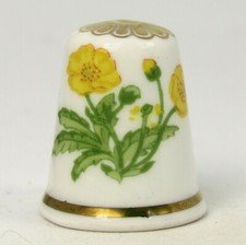 FINE BONE CHINA THIMBLE BUTTERCUP FLOWER OF THE YEAR 1986 BY SPODE (TM128)