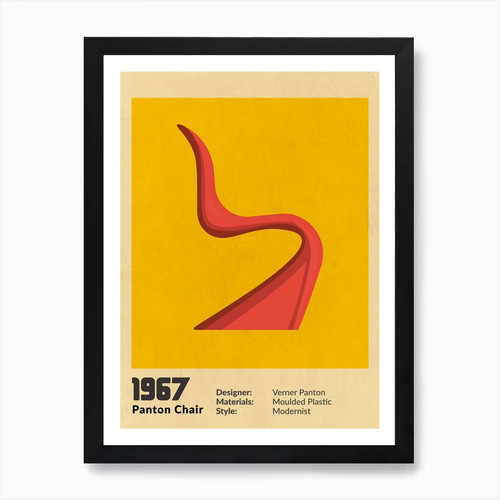 Panton chair art print - art, framed
