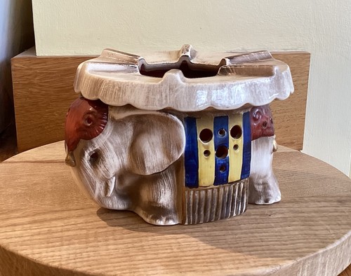 Vintage 1940s pottery elephant - vintage,