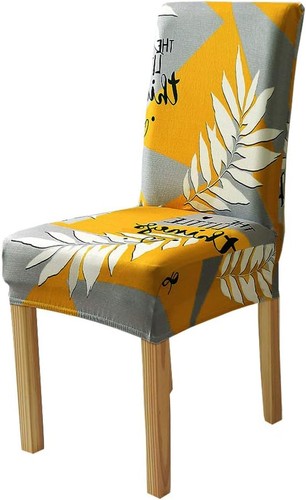 Grey yellow leaf chair covers - grey,
