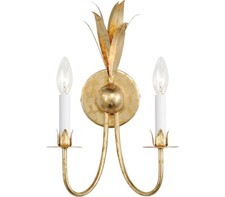 Maxim 2882GL Paloma Wall Sconce, 2-Light 120 Total Watts, Gold Leaf