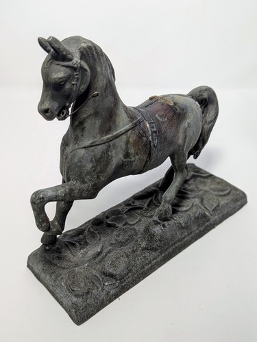 Antique metal spelter horse - metal,