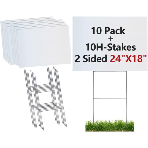White signs blank x - signs, 24"