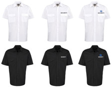 Security Uniform Shirt - In White and Black