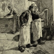 René Joseph Gilbert Atelier Teinture Manufacture Gobelins Eau forte Decisy 19th Century