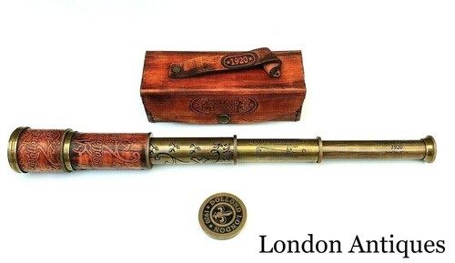 Vintage brass telescope - brass,