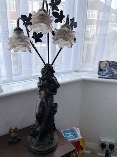 Belleuse bronze lady - belleuse, lamp