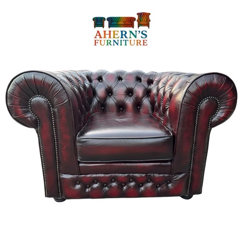Oxblood leather chesterfield - leather,