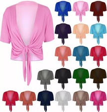 Women Ladies Cap Sleeve Tie Up