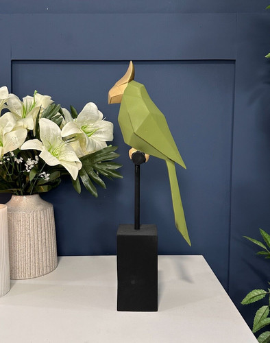 Green parrot bird - bird, geometric