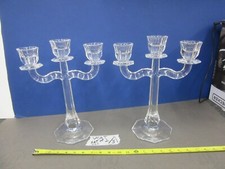 Marquis Waterford Crystal glass candle sticks holders pair candelabra