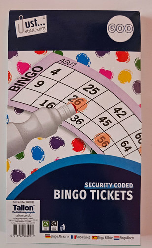 600 bingo game tickets pad - game,