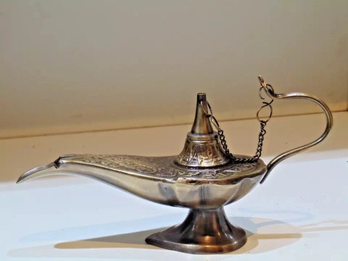 Antique brass aladin genie - genie, oil