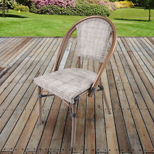 TEXTOLINE BISTRO CHAIRS STACKABLE OUTDOOR GARDEN PATIO DINING FURNITURE CREAM