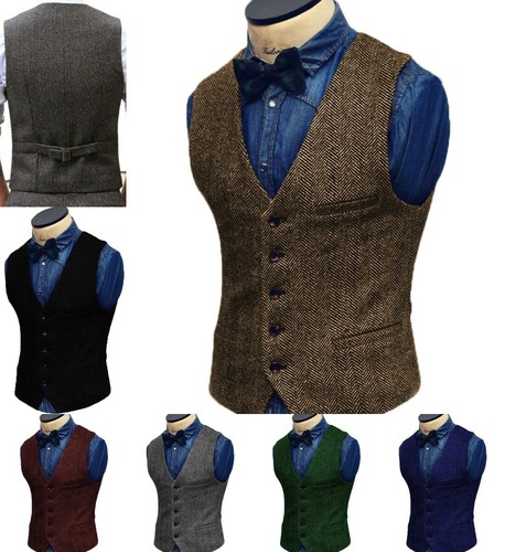 Mens suit vintage tweed vest - vintage,