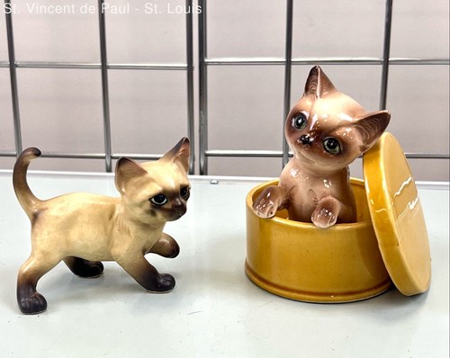 1970 lefton porcelain - porcelain, siamese