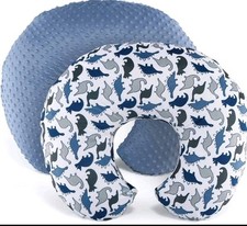 The Peanutshell Nursing Pillow Cover Set for Baby 2 Count (Pack of 1), Blue 