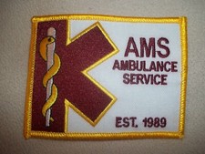 NEW Embroidered Uniform Police Rescue Patch AMS Ambulance Service MAINE
