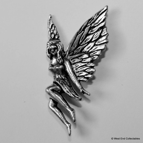 Flying fairy pewter pin - flying,