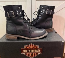 Harley Davidson Women’s Dorilee 6” Ankle Side Zip Biker Lace Boot Size 6