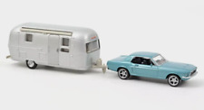 NOREV 1/43 1968 FORD MUSTANG COUPE BLUE & AIRSTREAM LAND YACHT CARAVAN TRAILER
