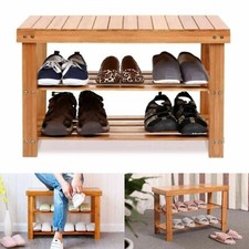2-Tier Bamboo Shoe Rack