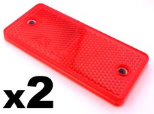 2x Red E-Approved Rectangular Reflectors for Trailers Caravan Gateposts
