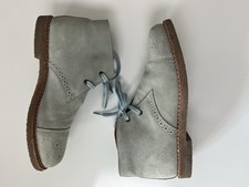 Penelope Chilvers Boots Grey Blue Size 41 UK 7 Suede Desert Boots Brogue Detail