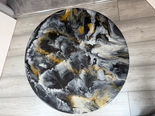Resin covered table - covered,