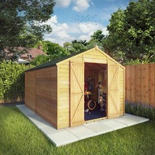 Waltons 12x8 Wood Garden Shed Overlap Apex Storage Double Door No Window 12ft8ft