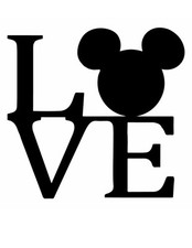 10” LOVE Vinyl Decal Sticker Car Window Laptop Mickey Minnie