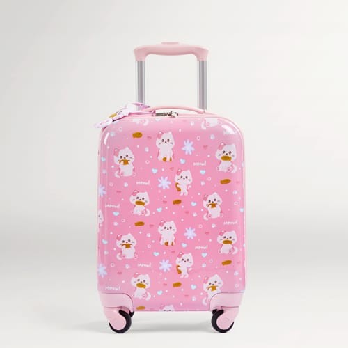 Kids pink cat suitcase - kids',