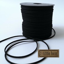 Faux Suede Leather Cord  Black