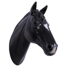 Lifesize Realistic Horse Head Black Stallion Wall Mounted Display Model Prop