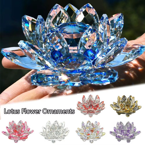 Crystal lotus flower figurine - flower,