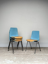 🚚 We Deliver - 40 Available - Vintage Tan Stacking Chairs by Remploy- Cafe Bar