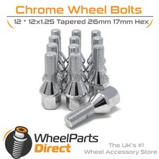 Wheel Bolts (12) for Peugeot 106 (3 Stud) [Mk1] 91-96 on Aftermarket Wheels