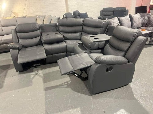 Leather corner recliner - leather,