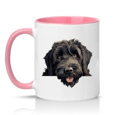Black labradoodle peeking - black,