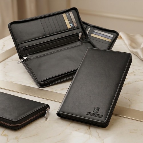 Mens zip around leather wallet - zip,
