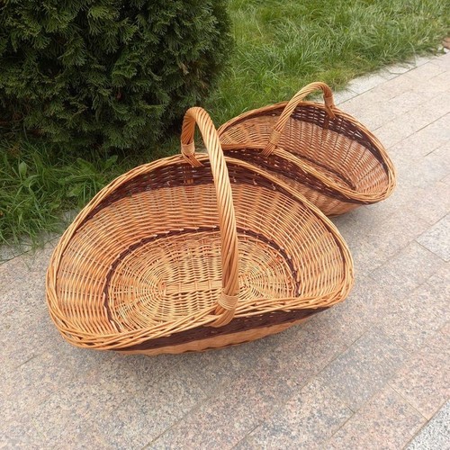 Handwoven willow wicker basket - willow,