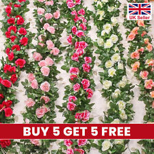 8ft Artificial Flower Silk Rose Leaf Garland Vine Ivy Home Wedding Garden Decor