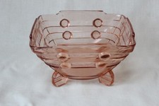 Art Deco Square Pink Glass