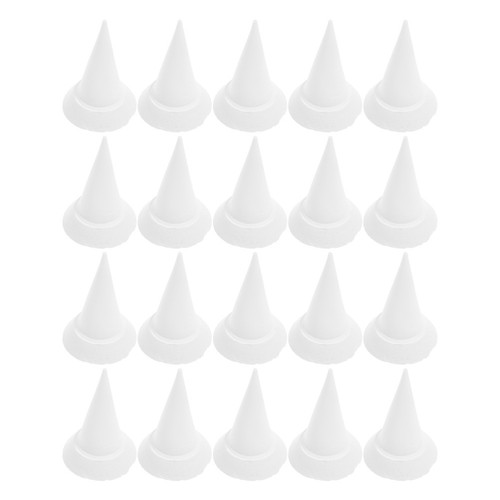 20pcs white ceramic - white, nails