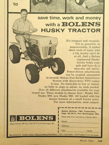 Bolens husky tractor port - husky,
