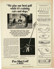 1967 MARX Pro-Shot Golf game dad and kids playing indoors Vintage Print Ad