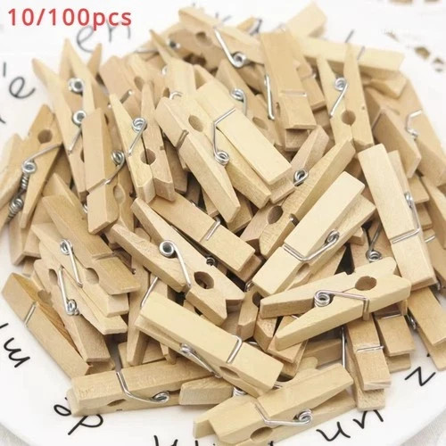 Mini wooden clothes pegs - wooden,
