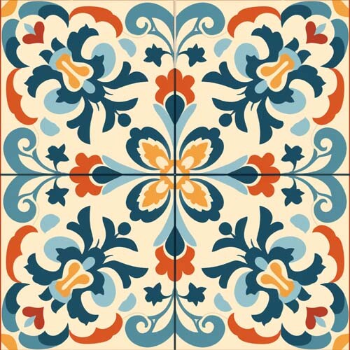 40x spanish tiles peel - spanish, and