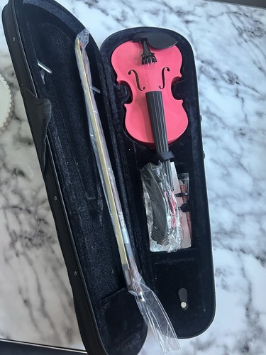 Child pink violin with case - child's,