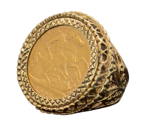 Gold ring half - gold,
